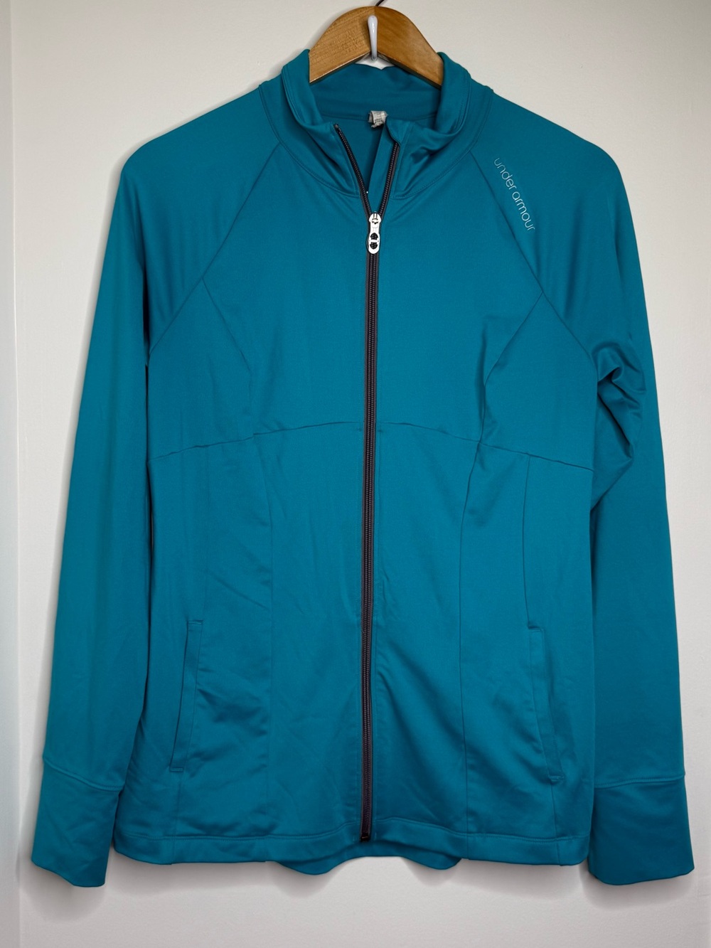 Under Armour Zip Up Athletic Jacket Women’s Large Semi Fitted Blue All Season